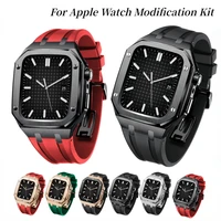 modification kit strapcase for apple watch band 45mm 44mm 42mm retrofit rubber bracelet wristband for iwatch 7 5 4 3 se belt