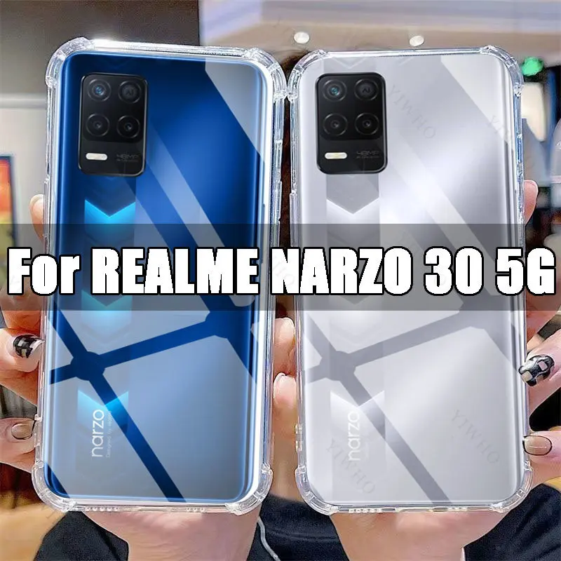 Прозрачный флип-чехол для Realme NARZO 30, 6,5 дюйма, RMX3242