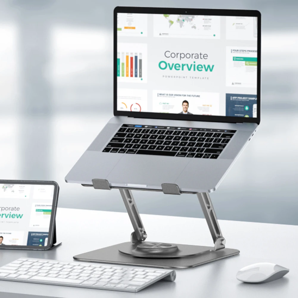 

Кронштейн охлаждающий из алюминиевого сплава с ЧПУ, эргономичная поднимаемая Складная стойка для ноутбука, противоскользящая, для MacBook Air/Pro...