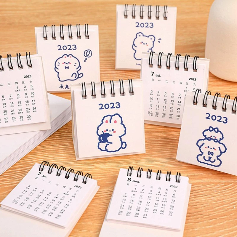 

2022 2023 Cute Creative Mini Desk Calendar Decoration Stationery School Supplies Kawaii Desk Calendars Animal Office Supplies