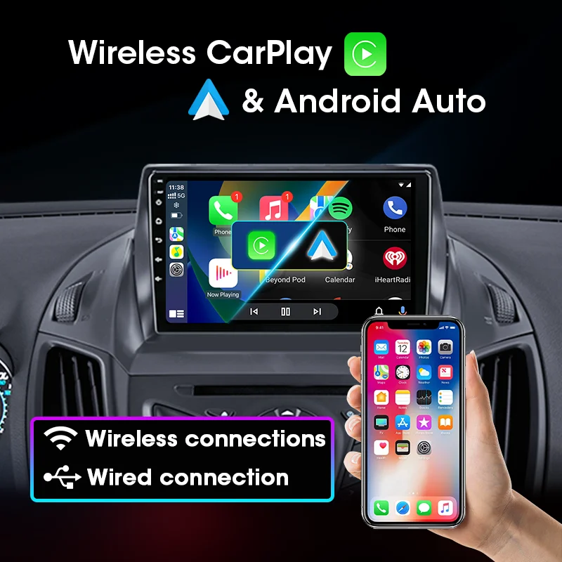 Автомобильное радио для Ford C-MAX Kuga 2 Escape 3 2012-2019 Carplay Android автоматический экран