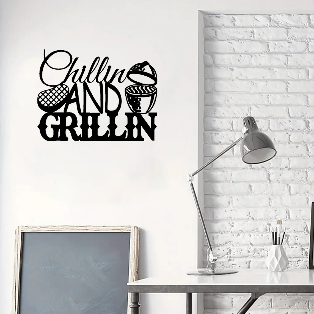 Металлические Настенные Рисунки Chillin And Grillin Для Сада Декоративный Стальной