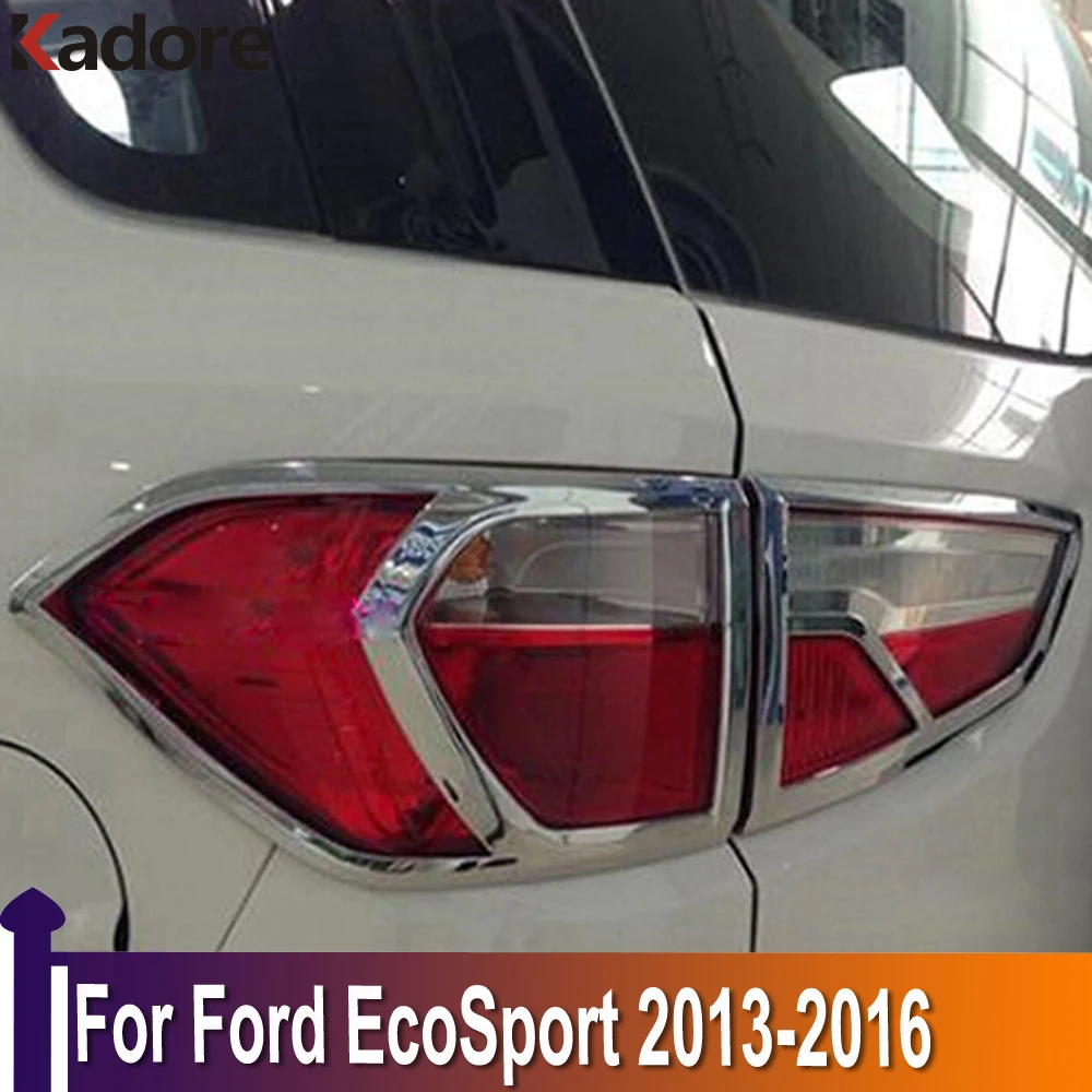 Cubierta de luz trasera cromada para Ford Ecosport, 2013, 2014, 2015, 2016, ABS, embellecedor de luz trasera, Marco adhesivo, accesorios exteriores