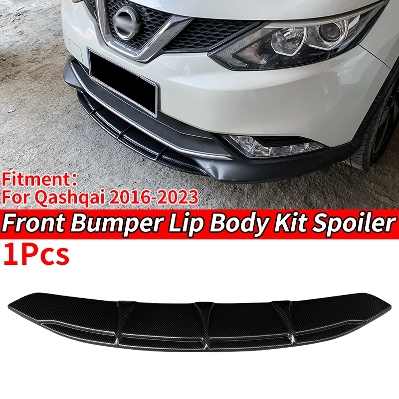 

Car Accessory For Nissan Qashqai 2016-2023 Front Bumper Splitter Lip Body Kit Spoiler Chin Plate Anti-Collision Protection ABS