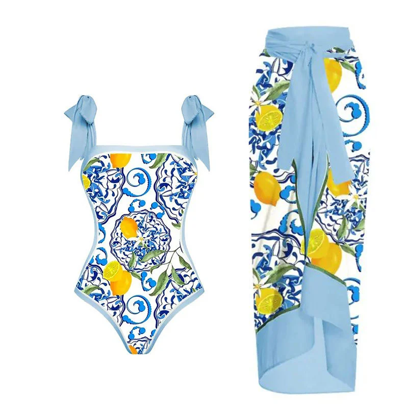 One Piece Swimsuit Bikini Woman Bowkont Swimwear Maxi Wrap Skirts Vintage Holiday Designers Bathing Suit Beach Cover Up Summer