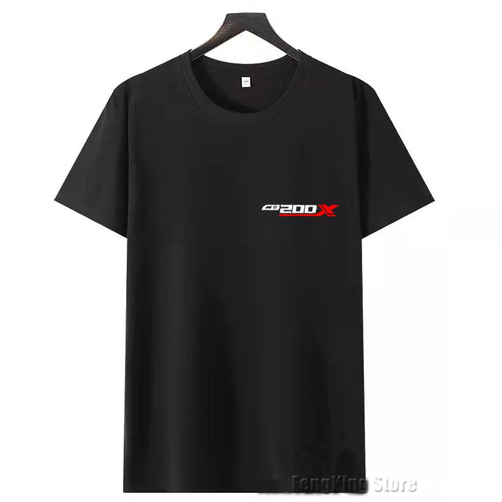 

For HONDA CB200X CB 200X CB-200X New Combed Cotton Short Sleeve T-shirt Men's Round Neck Printed Logo T-shirt