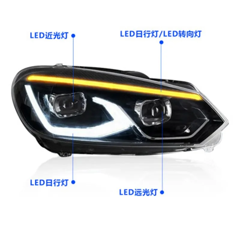 Автомобильные светодиодные фары в сборе для Volkswagen vw sagitar golf6 6GTI 2010-14 DRL дневные