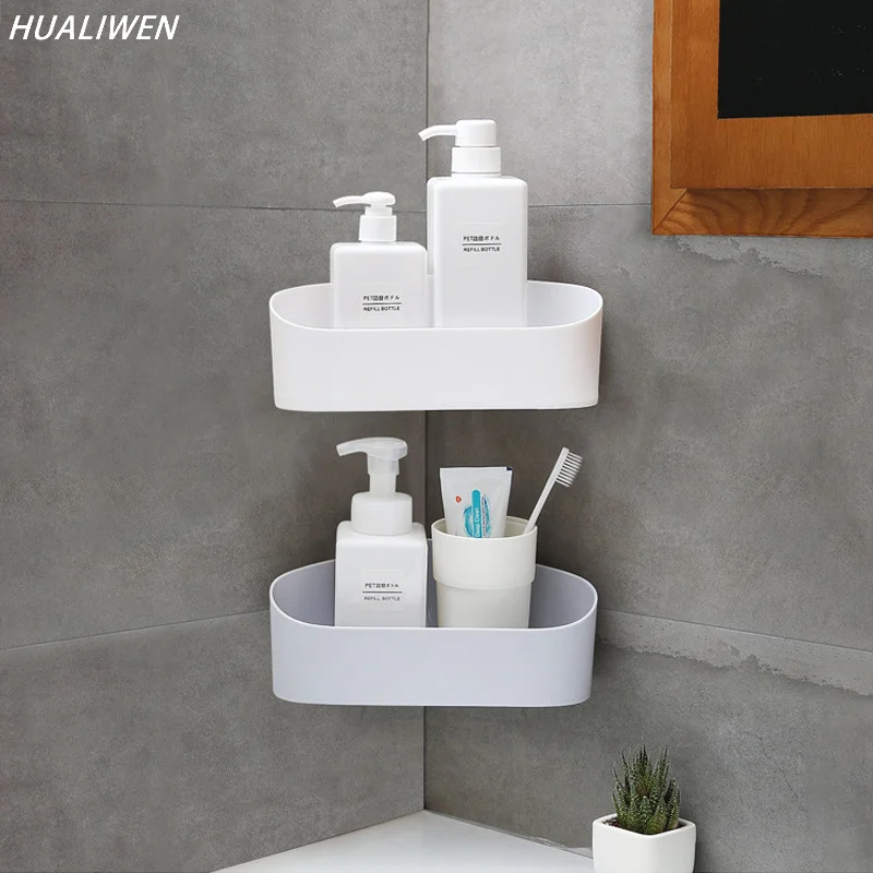 

Bathroom Kitchen Punch Corner Frame Shower Shelf Shampoo Storage Rack Holder With Suction Cup Bathroom Accessories