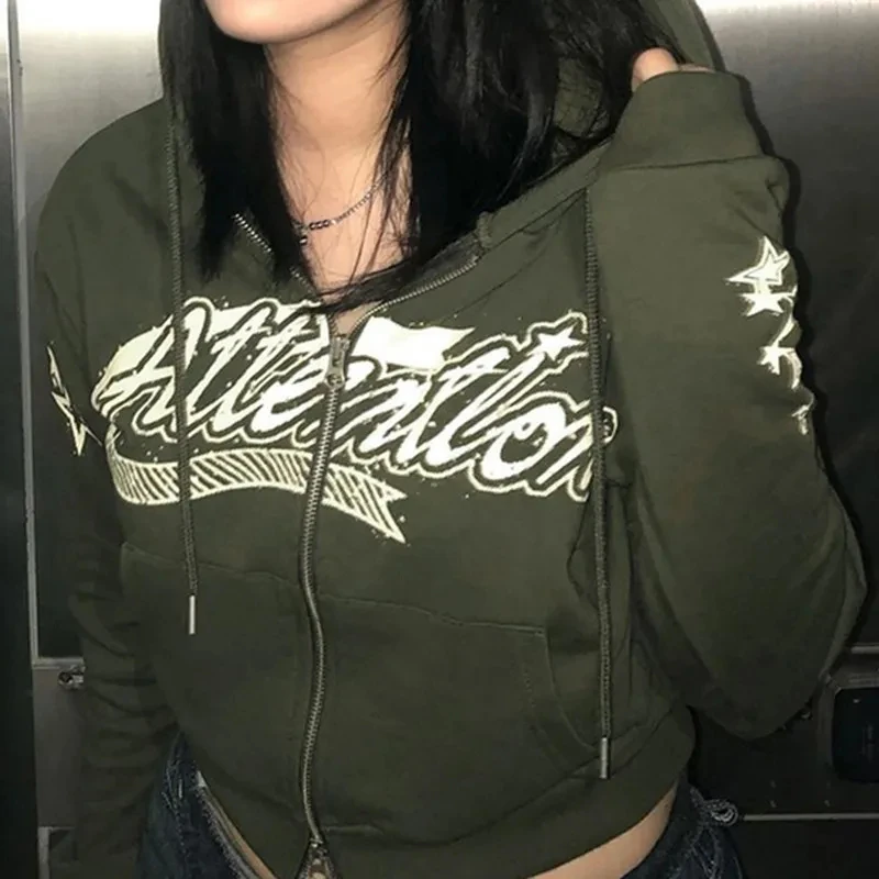 2024 модная брендовая военная зеленая куртка с капюшоном и длинными рукавами