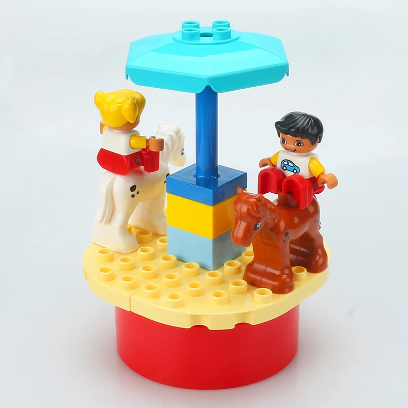 Big Building Blocks Compatible Slide Swing Seesaw Park Playground Series Large Bricks Children Educational Creative Toy Kid Gift