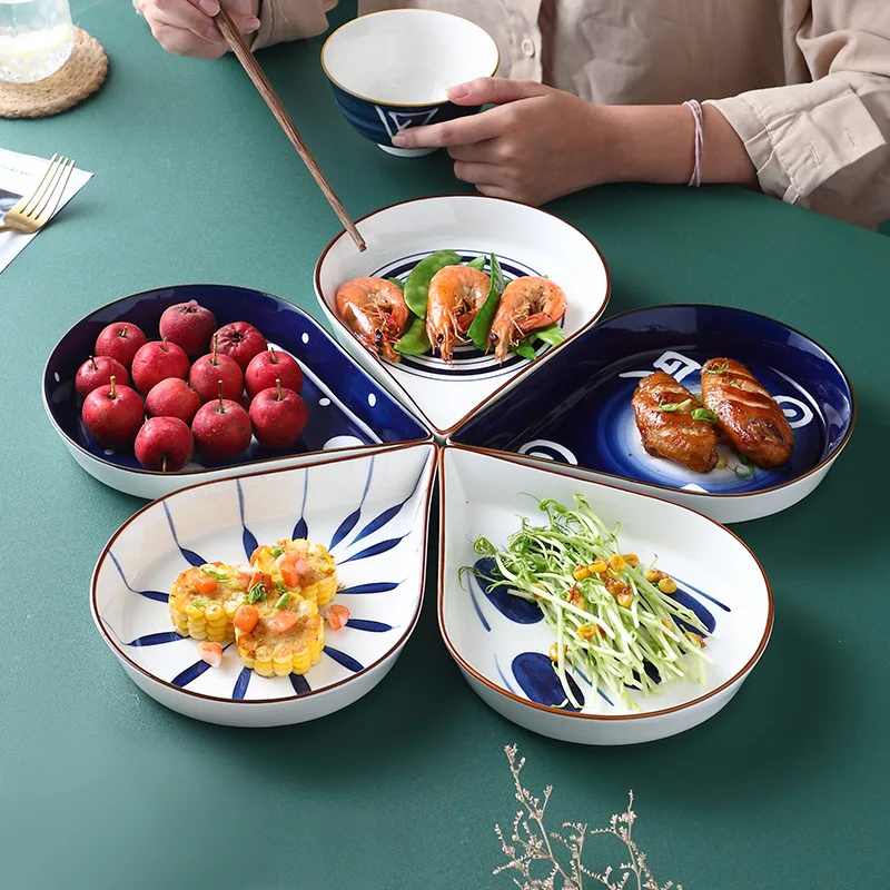 

Ceramic Platter Tableware Combination Creative Plates Household Hand-painted Fish Dishes Japanese and Korean Dishes Dish Set