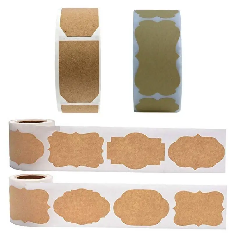 

300pcs/roll Kraft Sticker Paper Labels Blank Christmas Gift for Jar Candle Glass Bottle Office Classification Stationery Sticker