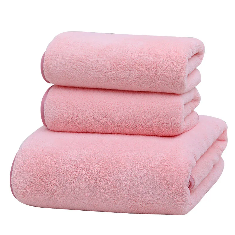 Three-Piece Coral Fleece Towel Bath Soft Absorbent Easy-to-Wash Easy-to-Dry 2 Towels +1 |