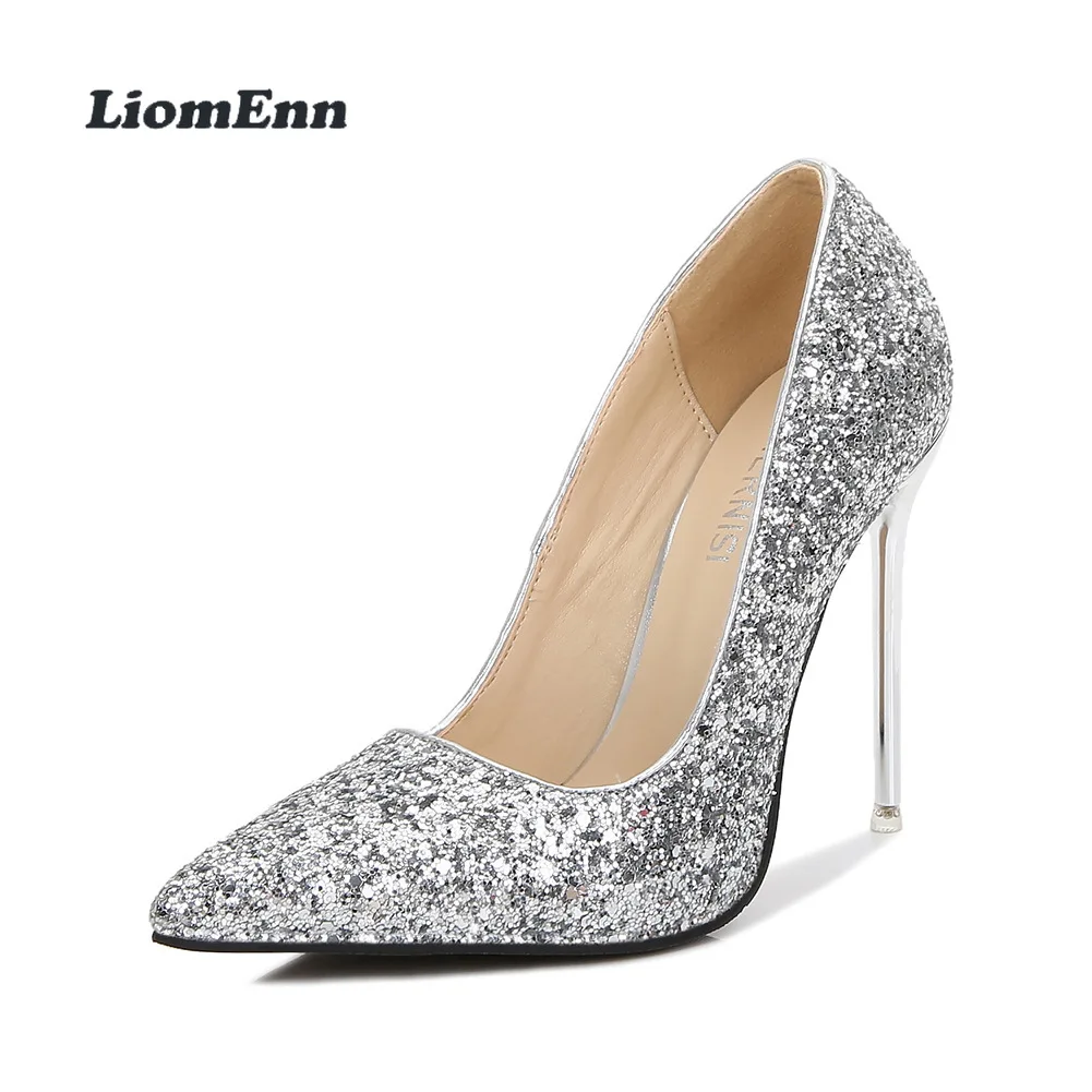 

Sexy Red Silver Gold High Heels Women's Shoes 2022 Summer Women Pumps Elegant Crystal Dress Party Evening Shoes Big Size 35- 44