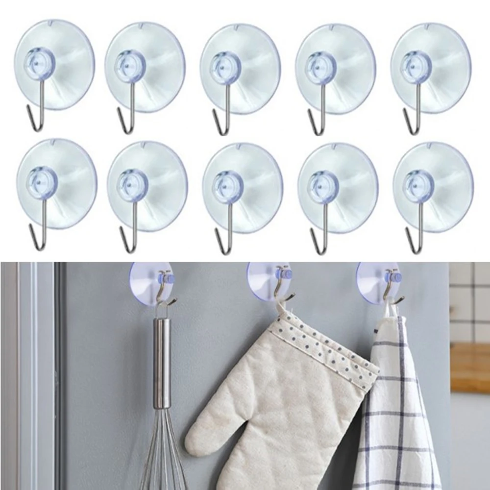 

10PCS 40mm Casement Suction Cups With Metal Hooks Hanger Hanging Hook Sucker Cup Door Wall Hangers Hooks Suction Heavy