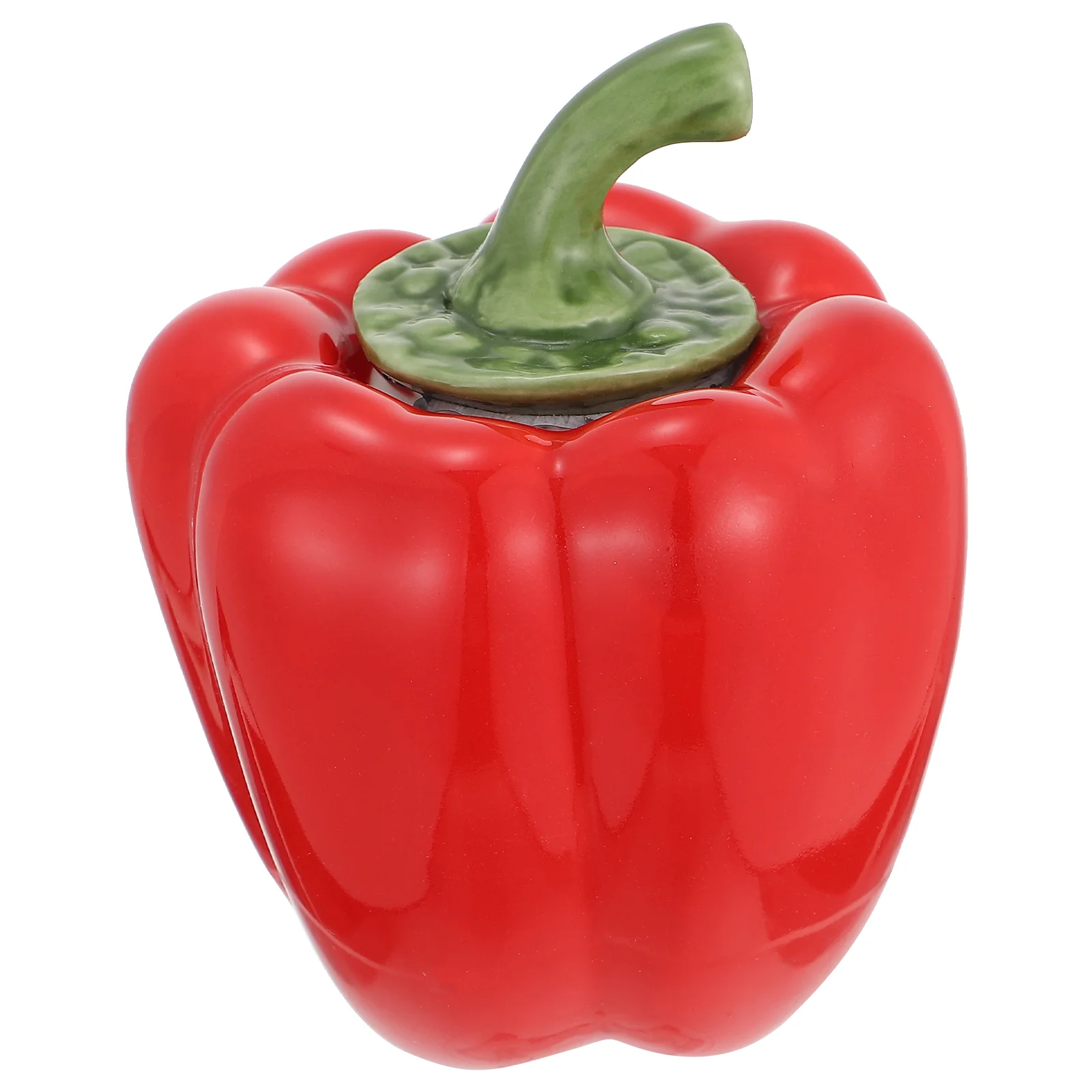 

Pepper Shaped Storage Jar Sealing Container Tea Storage Can Desktop Display Jar Ceramics Storage Container For Home Shop (Red)