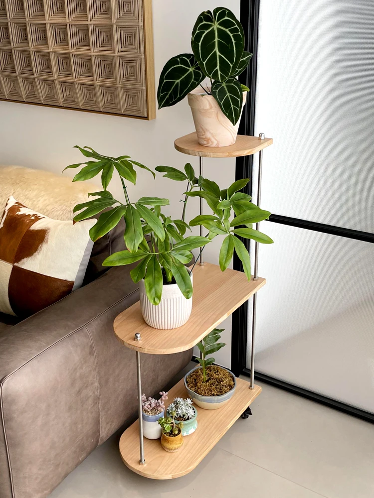 Уличная полка для растений с подставкой колес цветов и других искусств