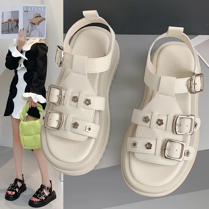 

Comfort Shoes for Women Clogs With Heel Luxury Sandals All-Match Espadrilles Platform Suit Female Beige 2022 Summer Med Thick Fa