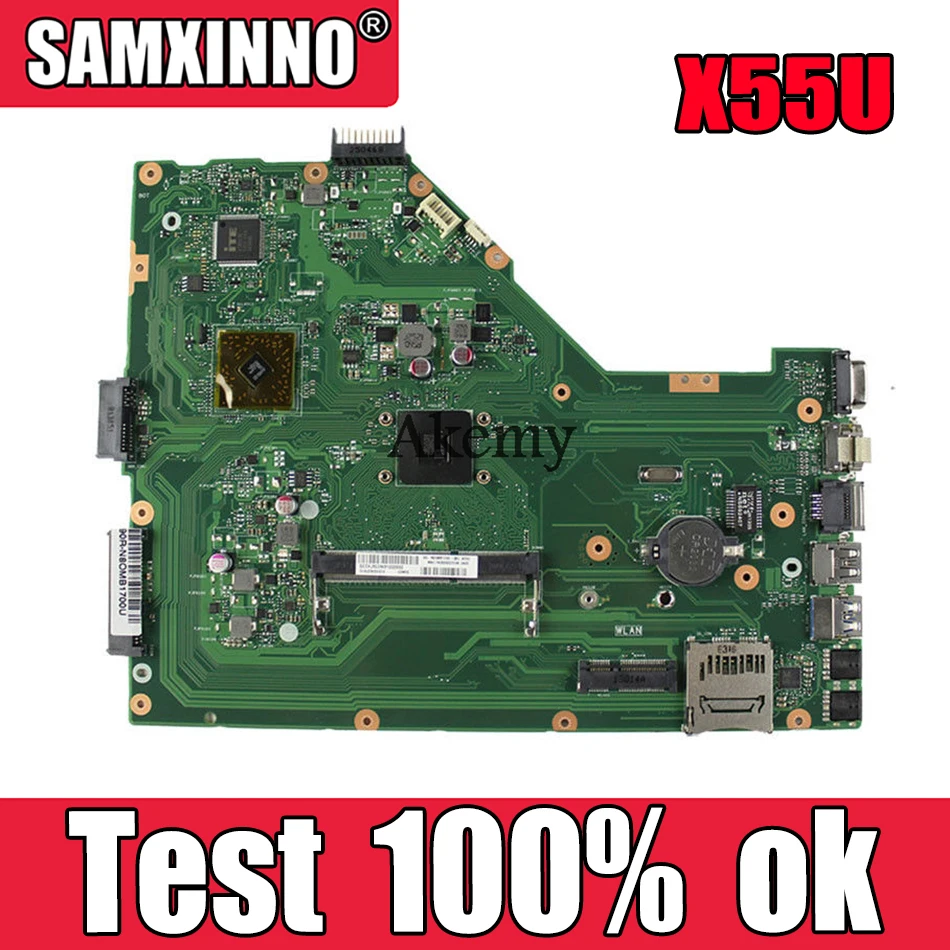 

Материнская плата Akemy X55U для ноутбука Asus X55U X55, протестированная оригинальная материнская плата