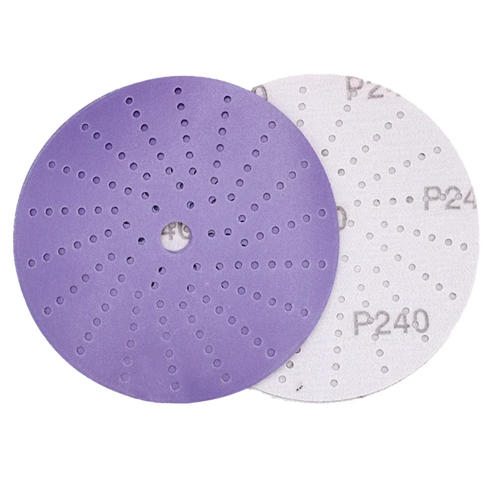 10 шт. 6 дюймов фиолетовая чистая сухая абразивная наждачная бумага пористая