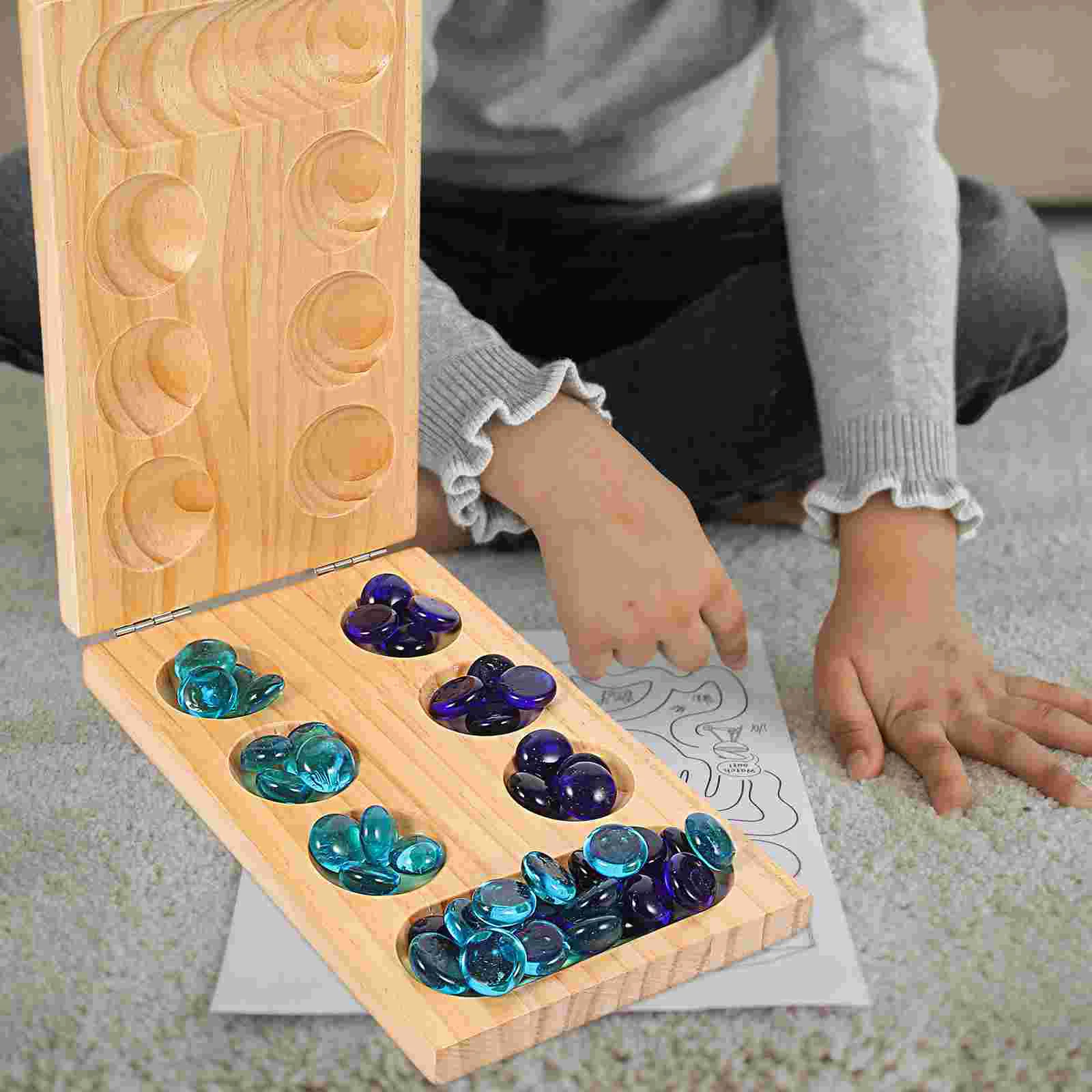 Mancala портативная детская игрушка Mancale шахматы с драгоценными камнями складная