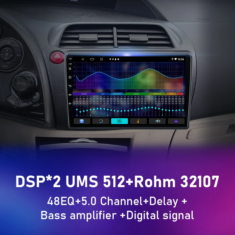 Автомагнитола для Honda Civic Hatchback 2006-2011 Android 11 2 Din |