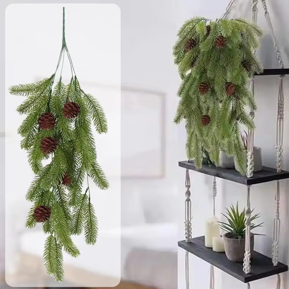 2 шт. сосновые иглы шишки виноградная лоза висячие ветки милые зимние дверные