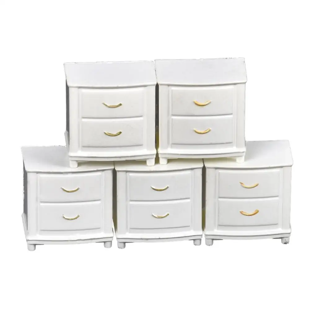 

5 Pieces 1/25 Scale Miniature Dollhouse Nightstand Side Table