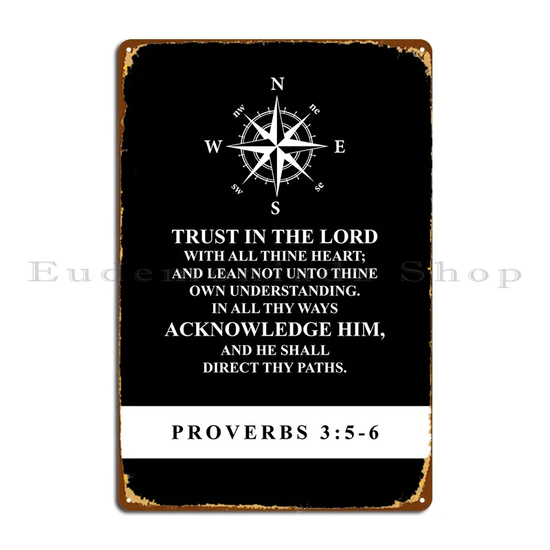

Proverbs 3 5 6 Metal Plaque Bar Wall Decor Bar Cave Printed Wall Plaque Tin Sign Poster