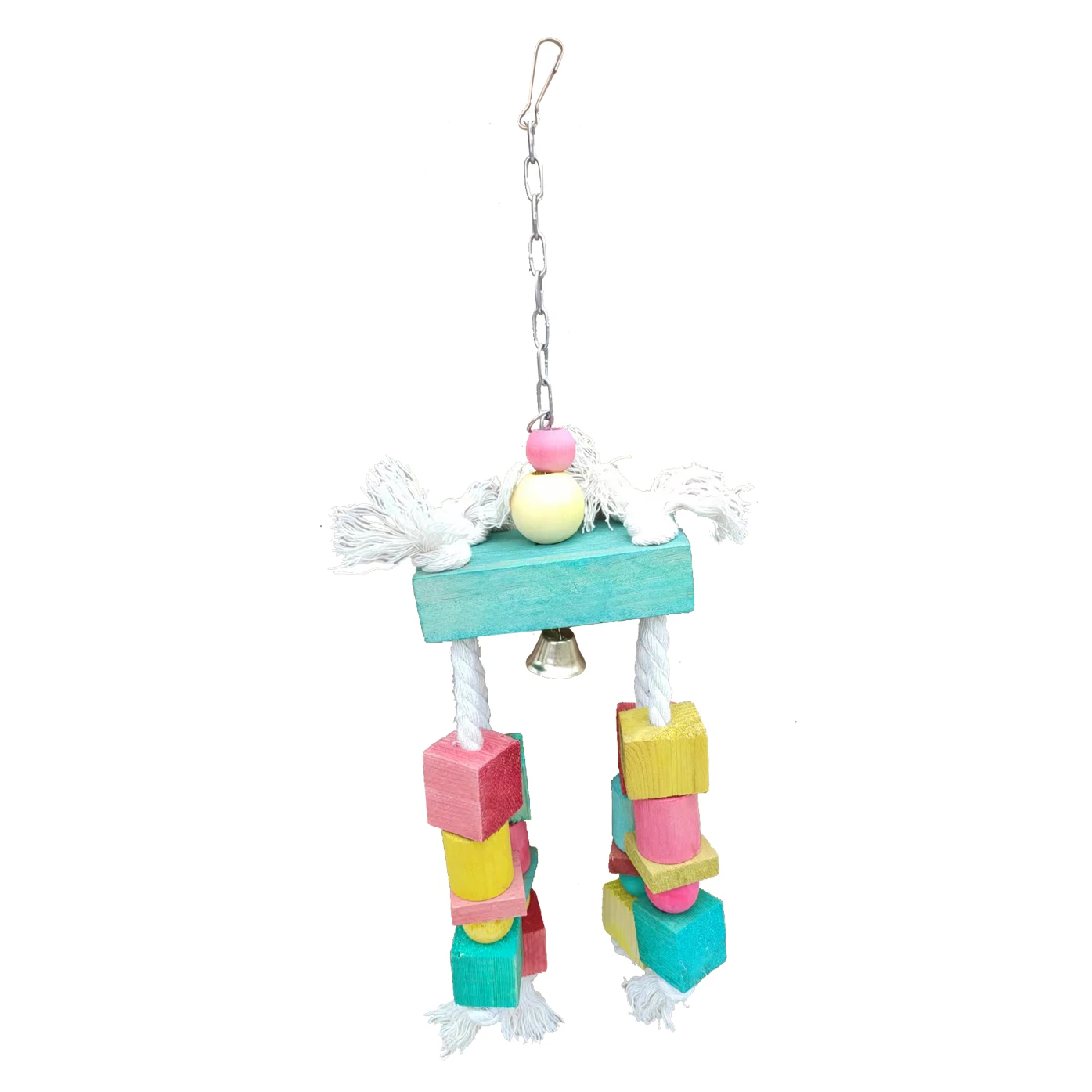 Игрушечная клетка для попугаев подвесная цветная деревянная подставка под