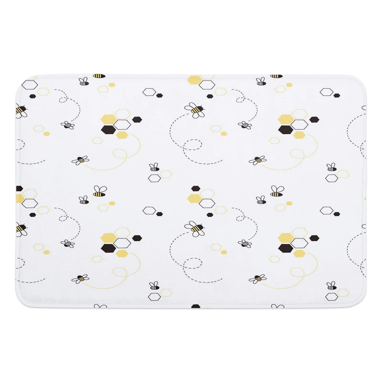 Милый квадратный Придверный коврик с мультяшным Пчелкой для входной двери