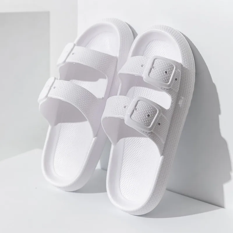 

2022 Buckle Bathroom Slippers Summer Indoor Eva Slides Home Sandals Slippers Men Women Non-Slip Household Family Bath Shoes