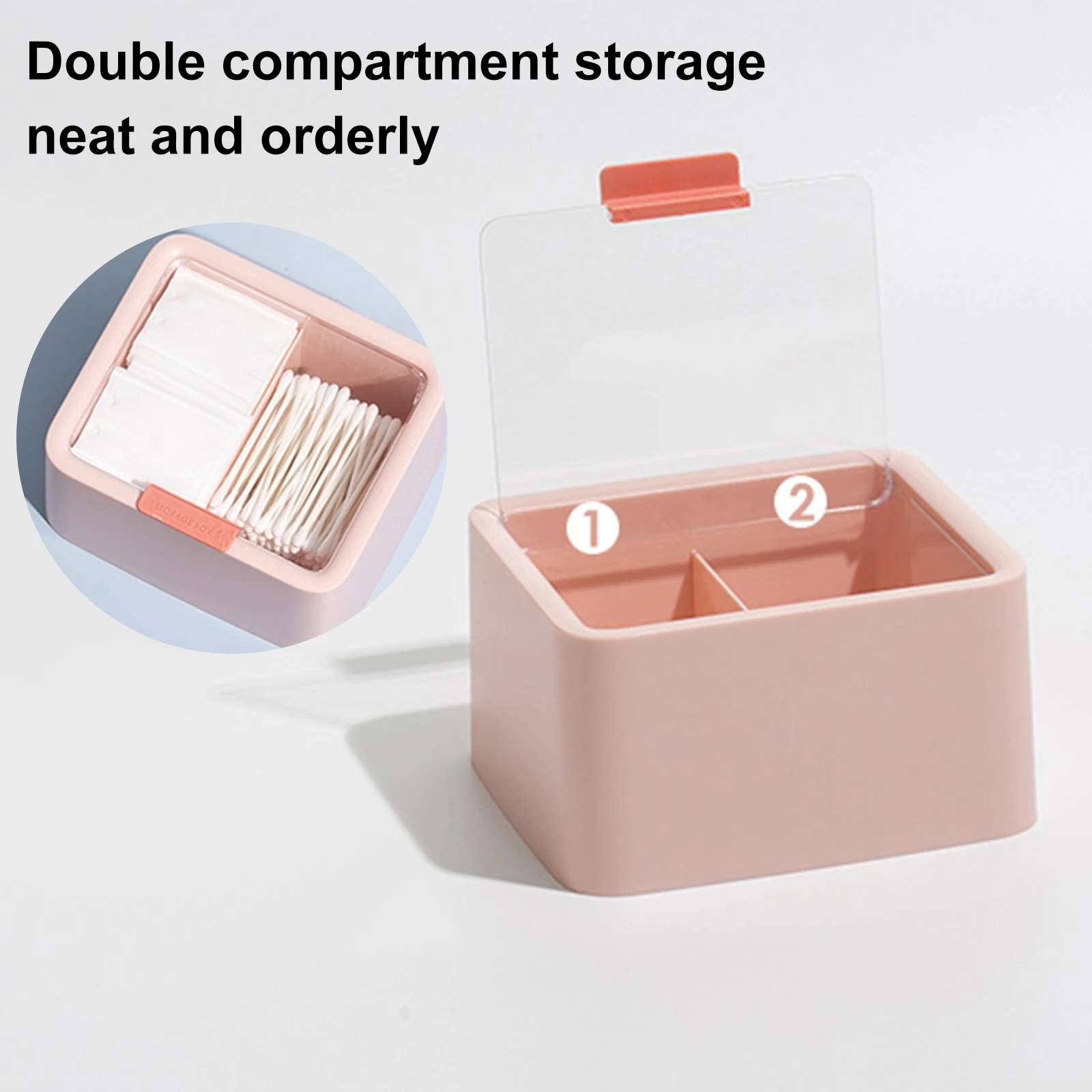 

Transparent Cotton Pad Swab Lipstick Storage Box With Cover Nordic Style Double-layered Simple Desktop Makeup Container Box