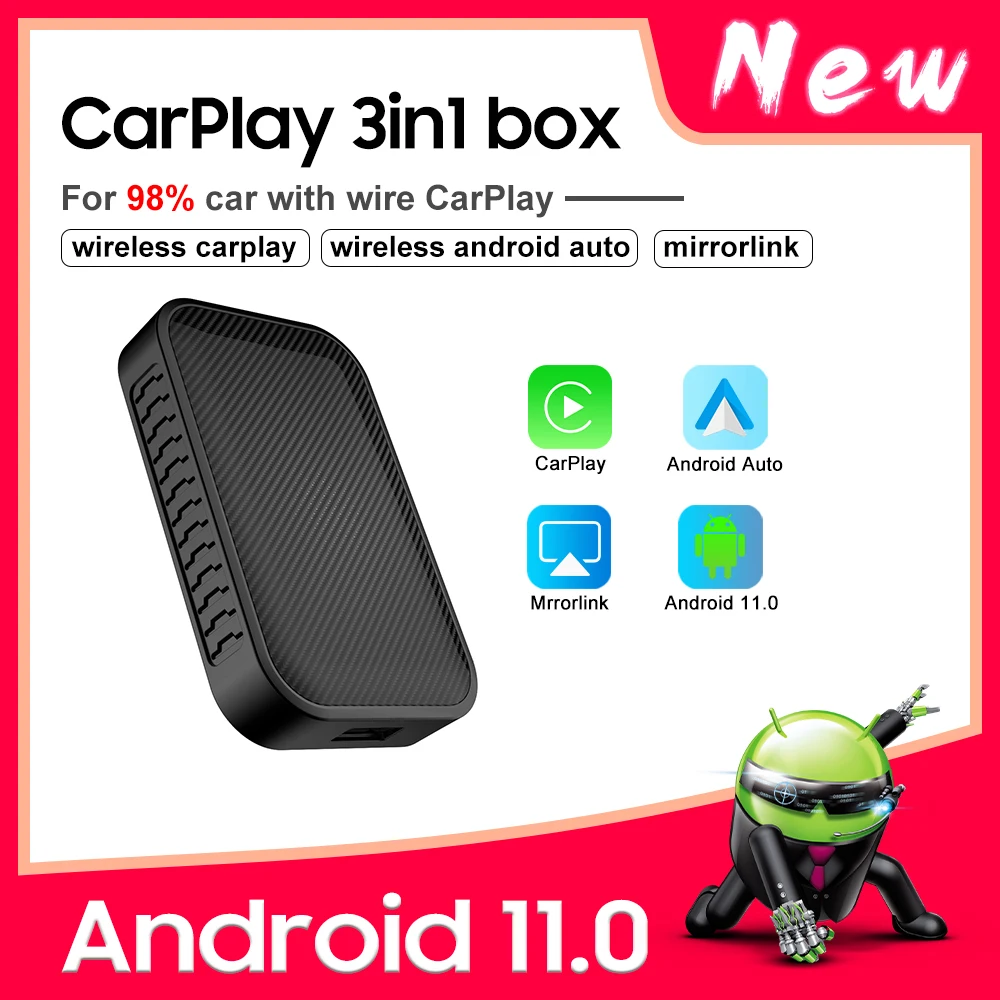 Беспроводной автомобильный адаптер для CarPlay на Android Mirrorlink Toyota Mazda Nissan Camry Suzuki Subaru