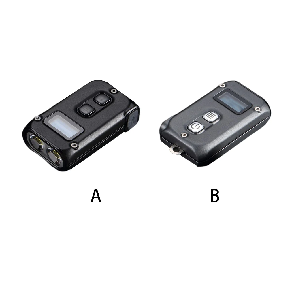 

Aluminium Alloy Digital Flashlight Portable 5 Gear Button Control Screen Display USB Charging Emergency Electric Torch Black