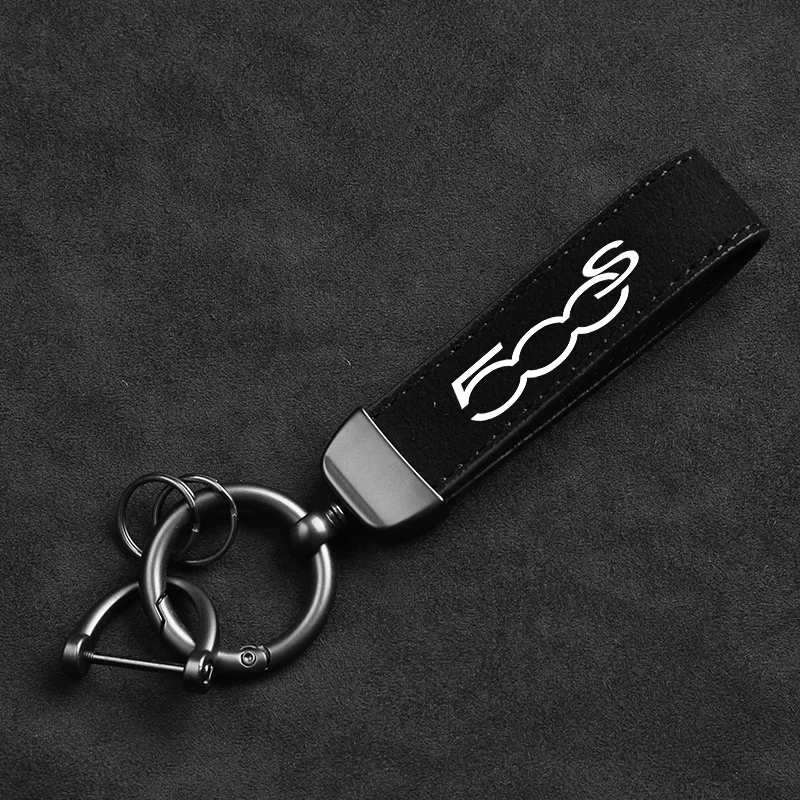 

Car Keychain Suede Keychain Sport Car Key Ring Custom Gift With Logo For Fiat 500 500l 500C 500S 500x 500e Keychain Accessories
