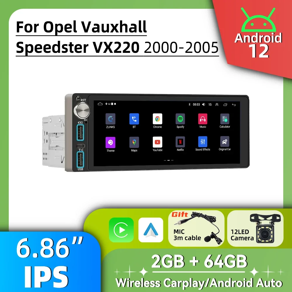 Автомобильный радиоприемник 1 Din авторадио Android мультимедиа для Opel Vauxhall Speedster VX220