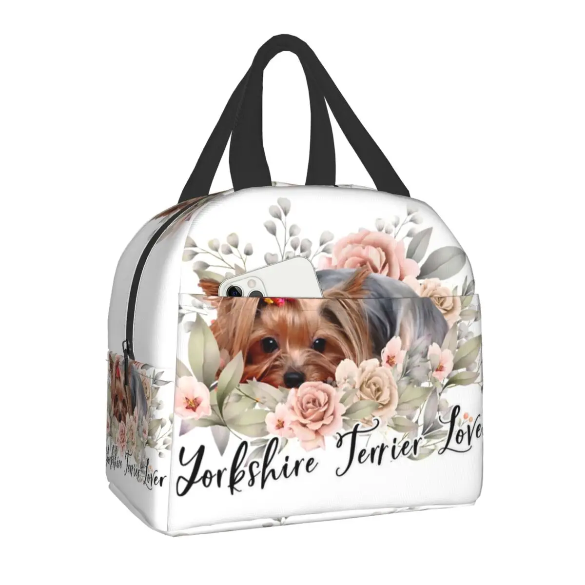 

Yorkshire Terrier Mom Yorkshire Terrier Dad Insulated Lunch Bags for Outdoor Picnic Yorkshire Terrier Lover Bento Box Women Kids
