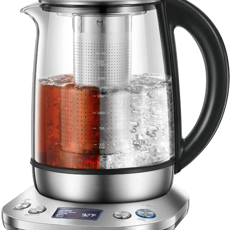 

Electric Kettle, 1200W Variable Temperature Smart Tea Kettle, Fast Boil Electric Glass Kettle with 2Hr Keep Warm Function, Premi