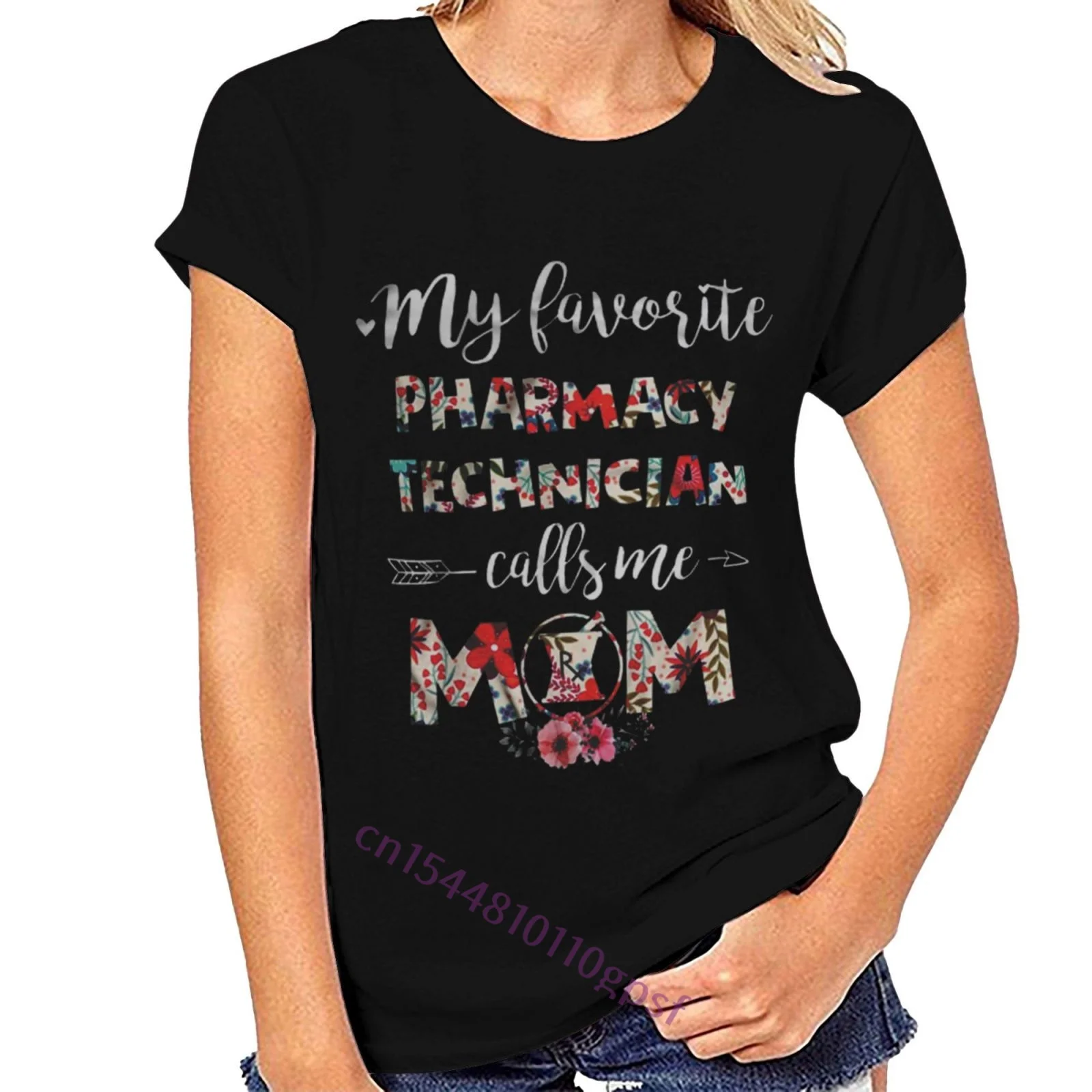 

My Favorite Pharmacy Technician Calls Me Mom T-Shirt Men Short Sleeve Humor Tee Shirt Round Neck Cotton Funny Graphic T Shirt