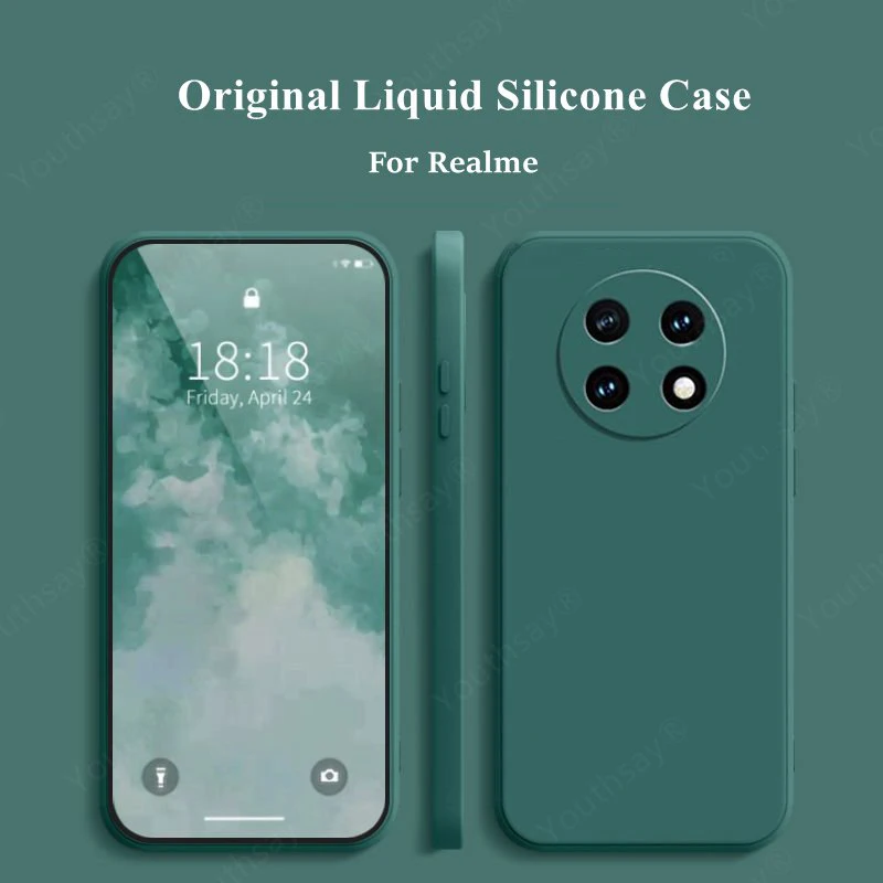 Чехол для Realme 12 5G Cover Funda Coque мягкий оригинальный защитный чехол из жидкого