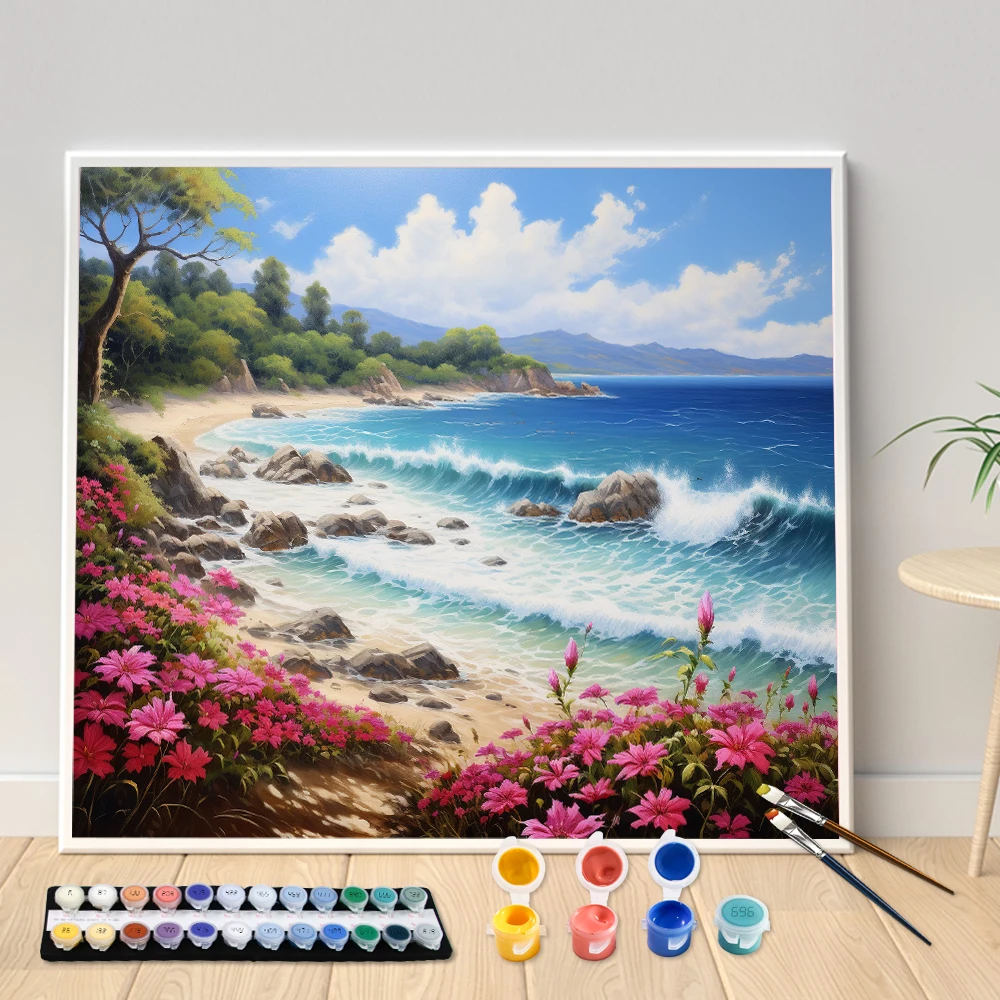 Набор для рисования по номерам Цветы на море