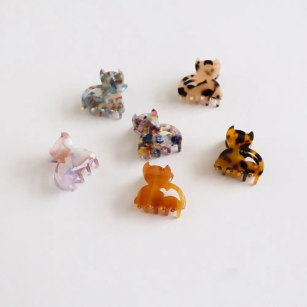 

Acetic Acid Daily Multi-Color Fashion Design Women Hair Accessories Mini Hair Claw Cat Barrettes Korean Style Hair Clip