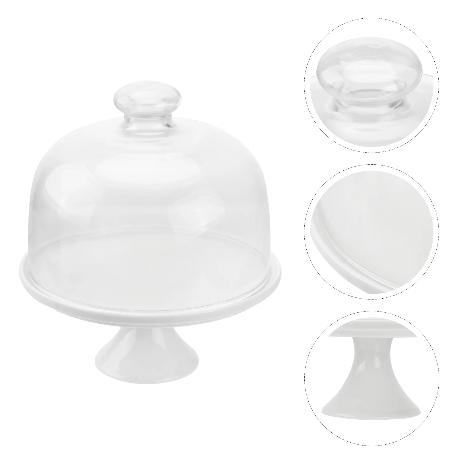

Cake Stand Cover Display Dome Tray Dessertserving Plate Ceramic White Cupcake Holder Dishplattercandy Lid Cloche Clear Round