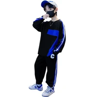 teen boys autumn sportwear seatshirts pants 2022 new arrivals clothes loose long sleeves childrens clothing sets 4 to 14years