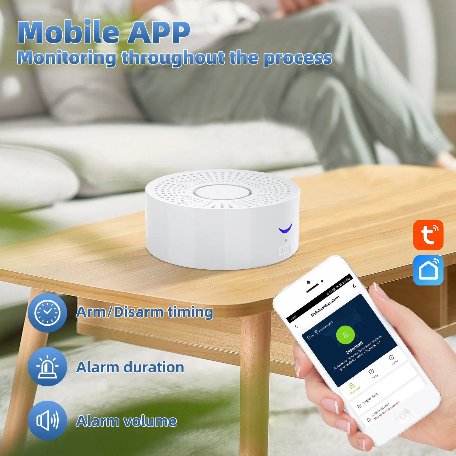 Lntelligent household security remote alarm system, wi-fi, 433 MHZ, security, wireless, graffiti APP control intelligent life enlarge
