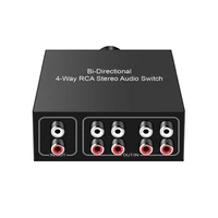 lr stereo audio switcher detachable 4 in 1 out1 in 4 out choose knob home game console dvd two way splitter converter