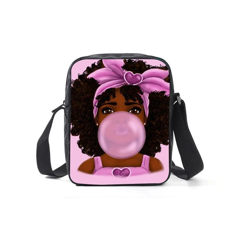 2022 African cute girl backpack student schoolbag pencil bag lunch box isolated children girl cute backpack three-piece set