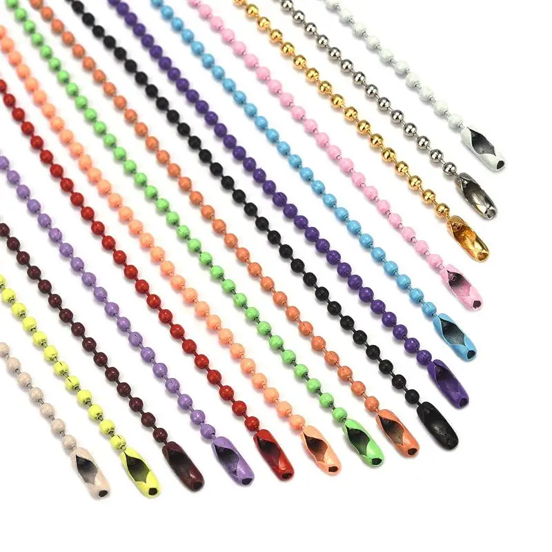 20 Pcs Round Ball Bead Chains 12cm Length Dog Tag Connectors Key Chain Accessories Bulk for Jewelry Making Findings