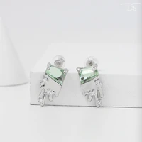 ins fashion mint green earrings cute girl gift accesorios for women vintage romantic jewelry zircon earrings daydreamer series